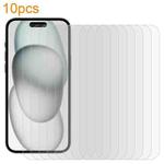 For iPhone 15 / 15 Pro 10pcs xDfind 0.26mm 9H 2.5D Middle Aluminum Tempered Glass Film
