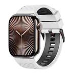 For Apple Watch 46mm / 49mm / 45mm / 44mm Diamond Texture Two Color Silicone Watch Band(White Black)