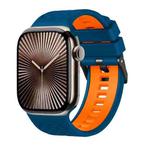 For Apple Watch 46mm / 49mm / 45mm / 44mm Diamond Texture Two Color Silicone Watch Band(Royal Blue Orange)