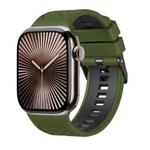 For Apple Watch 46mm / 49mm / 45mm / 44mm Diamond Texture Two Color Silicone Watch Band(Army Green Black)