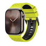 For Apple Watch 46mm / 49mm / 45mm / 44mm Diamond Texture Two Color Silicone Watch Band(Green Black)