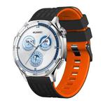 22mm Angular Two Color Silicone Watch Band(Black Orange)