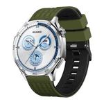 22mm Angular Two Color Silicone Watch Band(Army Green Black)
