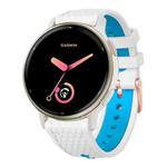 20mm Fish Scale Texture Two Color Silicone Watch Band(White Blue)