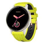 20mm Fish Scale Texture Two Color Silicone Watch Band(Lime Black)