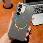 For Samsung Galaxy S24+ 5G Glitter Powder Plating MagSafe IMD Full Coverage Phone Case(Black)