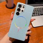 For Samsung Galaxy S25 Ultra 5G Glitter Powder Plating MagSafe IMD Full Coverage Phone Case(Blue)