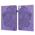For iPad Air 13 2025 / 2024 Peacock Embossed Pattern Leather Tablet Case(Purple)