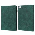 For iPad Air 13 2025 / 2024 Peacock Embossed Pattern Leather Tablet Case(Green)