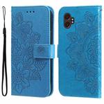 For Samsung Galaxy XCover7 Pro Seven-petal Flowers Embossing Leather Phone Case(Blue)