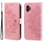 For Samsung Galaxy XCover7 Pro Seven-petal Flowers Embossing Leather Phone Case(Rose Gold)