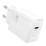 hoco N70 PD30W Type-C Single Port Charger, Specification:EU Plug(White)