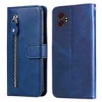 For Samsung Galaxy XCover7 Pro Fashion Calf Texture Zipper Leather Phone Case(Blue)