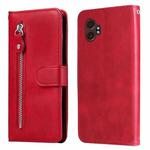 For Samsung Galaxy XCover7 Pro Fashion Calf Texture Zipper Leather Phone Case(Red)