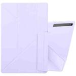 For Samsung Galaxy Tab S10 FE+ Fixed Buckle Magnetic Deformation Leather Tablet Case(Purple)