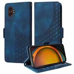 For Samsung Galaxy XCover7 Pro Embossed Rhombus Starry Leather Phone Case(Blue)