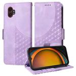 For Samsung Galaxy XCover7 Pro Embossed Rhombus Starry Leather Phone Case(Purple)