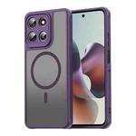 For Motorola Moto G56 5G Fan Dun Series TPU Hybrid PC Frosted Magsafe Phone Case(Purple)
