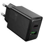 hoco N71 PD30W+QC3.0 Dual Port Charger, Specification:EU Plug(Black)