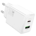 hoco N71 PD30W+QC3.0 Dual Port Charger, Specification:EU Plug(White)