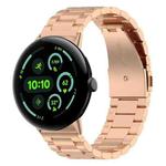 For Google Pixel Watch 3 45mm xDfind Three Beads Quick Release Metal Watch Band(Rose Gold)