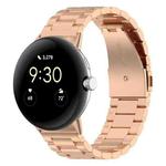 For Google Pixel Watch 3 / 2 / 1 41mm xDfind Three Beads Quick Release Metal Watch Band(Rose Gold)