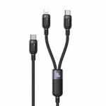 Yesido CA90 100W USB-C / Type-C to 8 Pin, Type-C 2 in 1 Charging Cable, Length:1.2m(Black)
