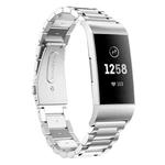 For Fitbit Charge 4 / 3 xDfind Three Beads Quick Release Metal Watch Band(Silver)