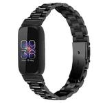 For Fitbit Inspire 3 xDfind Three Beads Quick Release Metal Watch Band(Black)