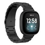For Fitbit Versa 4 / 3 / Sense2 / 1 xDfind Three Beads Quick Release Metal Watch Band(Black)