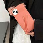 For iPhone 14 Lipstick Silicone 3D Phone Case(Orange)
