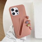 For iPhone 13 Pro Lipstick Silicone 3D Phone Case(Milk Tea)