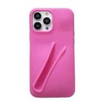 For iPhone 12 Pro Max Lipstick Silicone 3D Phone Case(Pink)