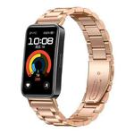 For Huawei Band 10 / 9 / 8 NFC xDfind Three Beads Quick Release Metal Watch Band(Rose Gold)