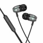 Borofone BM95 Excepcional 3.5mm Interface Universal Digital Wired Earphones with Microphone, Length: 1.2m(Metal Grey)