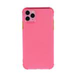 For iPhone 12 mini TPU Color Translucent Four-corner Airbag Shockproof Phone Protective case(Transparent Rose Red)