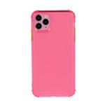 For iPhone 12 / 12 Pro TPU Color Translucent Four-corner Airbag Shockproof Phone Protective case(Transparent Rose Red)