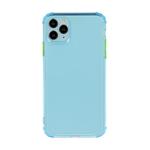 For iPhone 12 / 12 Pro TPU Color Translucent Four-corner Airbag Shockproof Phone Protective case(Transparent Blue)