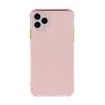 For iPhone 12 / 12 Pro TPU Color Translucent Four-corner Airbag Shockproof Phone Protective case(Transparent Pink)