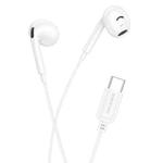 Borofone BM96 Brilliant Universal Wired Earphones with Microphone, Length: 1.2m, Interface:Type-C(White)