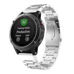 For Garmin Fenix 8/7/6/5 22mm xDfind Three Beads Quick Release Metal Watch Band(Silver)