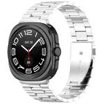 For Samsung Galaxy Watch Ultra 47mm xDfind Three Beads Quick Release Metal Watch Band(Silver)