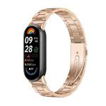 For Xiaomi Smart Band 10 / 9 / 8 NFC xDfind Three Beads Quick Release Metal Watch Band(Rose Gold)