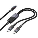 hoco U139 100W Type-C to Type-C and Type-C Fast Charging Data Cable, Length: 1.2m(Black)