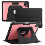 For iPad Pro 11 2024 Honeycomb Magnetic Rotation Holder Leather Smart Tablet Case(Pink)