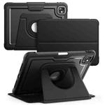For iPad Pro 11 2024 Honeycomb Magnetic Rotation Holder Leather Smart Tablet Case(Black)