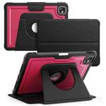 For iPad Pro 11 2024 Honeycomb Magnetic Rotation Holder Leather Smart Tablet Case(Wine Red)