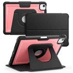 For iPad Air 11 2025 / 2024 Honeycomb Magnetic Rotation Holder Leather Smart Tablet Case(Pink)