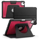 For iPad Air 11 2025 / 2024 Honeycomb Magnetic Rotation Holder Leather Smart Tablet Case(Wine Red)