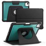 For iPad Air 11 2025 / 2024 Honeycomb Magnetic Rotation Holder Leather Smart Tablet Case(Dark Green)